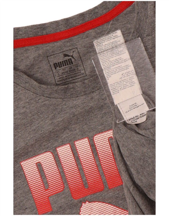 Tricou grafic PUMA pentru bărbați Top mic, gri bumbac