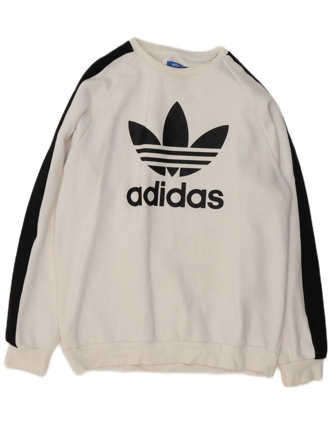 Hanorac cu grafic pentru bărbați Adidas Jumper mare, alb, din bumbac color bloc
