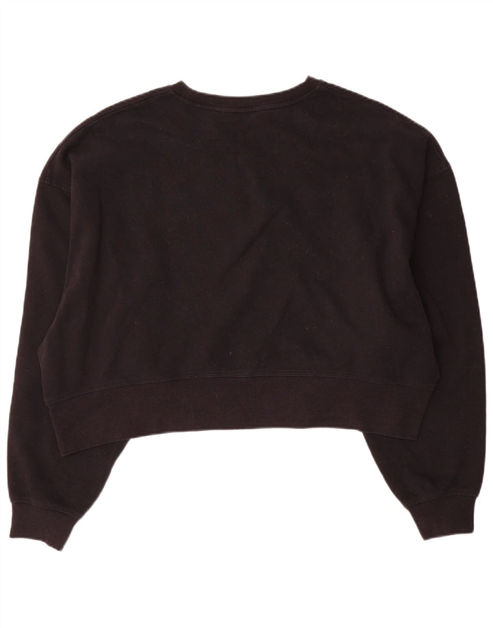 Dkny Pulover oversize Crop pentru femei UK 10 Bumbac negru mic