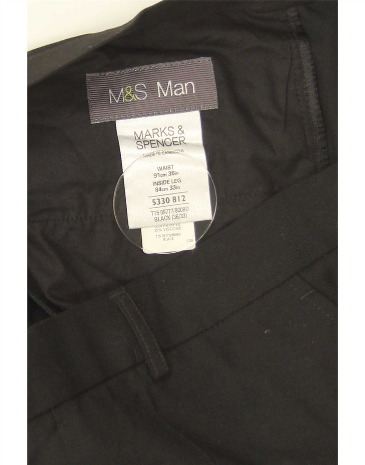 Marks & Spencer Pantaloni drepți pentru bărbați L36 L33 Poliester negru