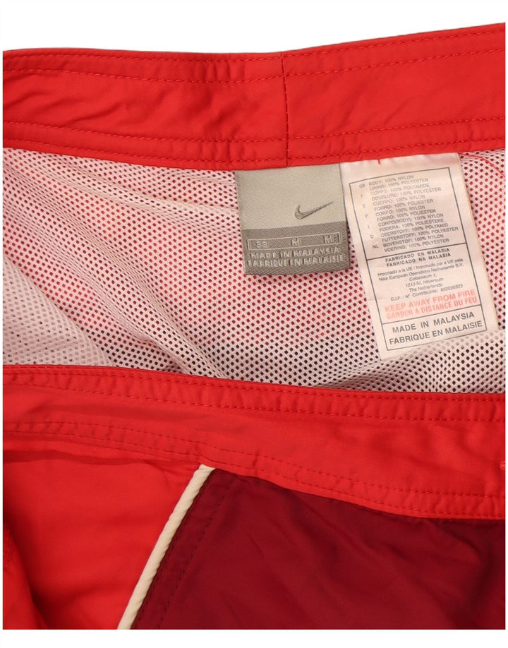 Pantaloni scurți de înot Nike pentru bărbați, roșu mediu, nailon color bloc