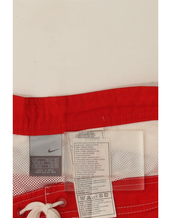 Pantaloni scurți de înot Nike pentru bărbați, mari, roșii, din poliester color bloc