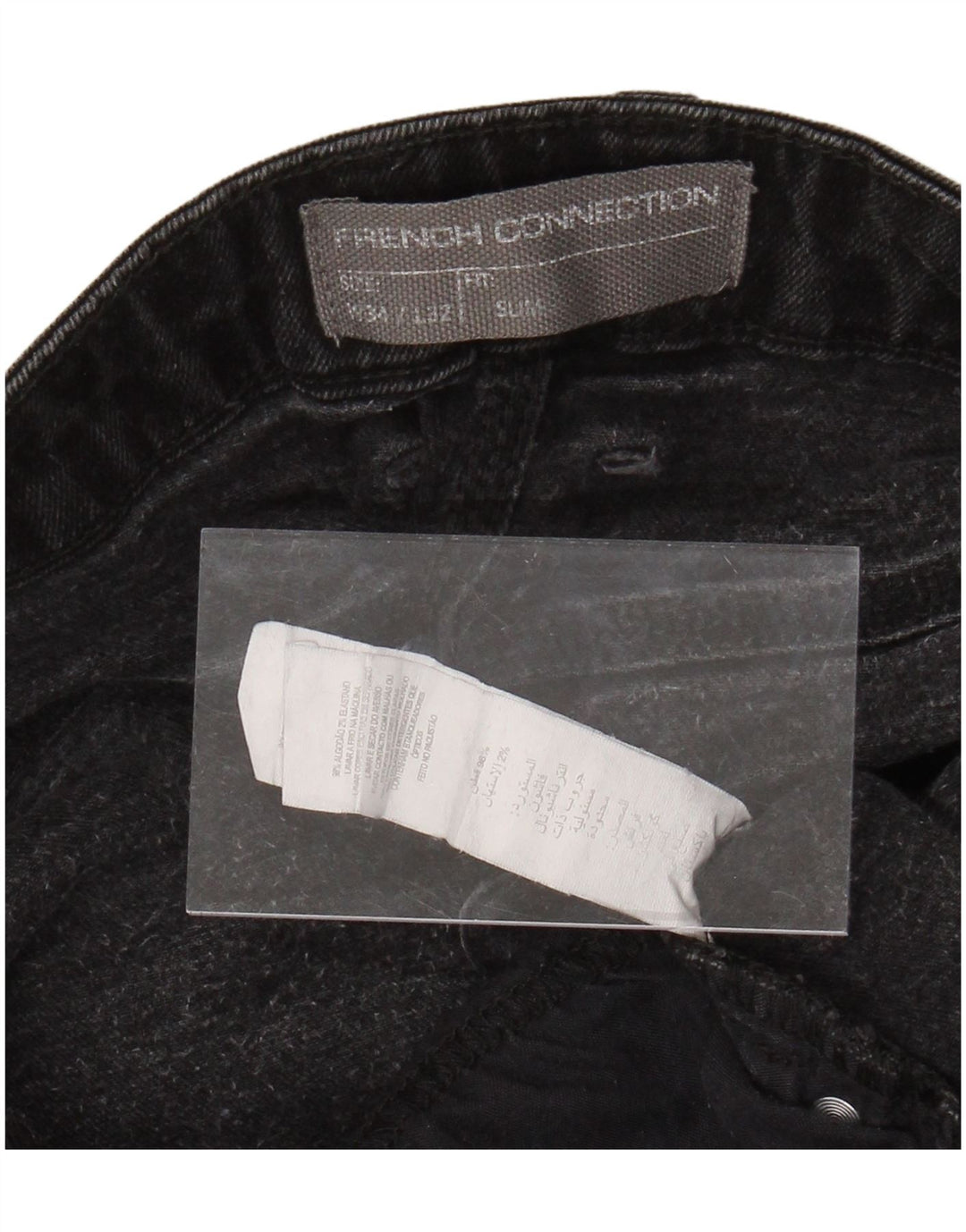 FRENCH CONNECTION Blugi slim pentru bărbați W34 L29 bumbac negru