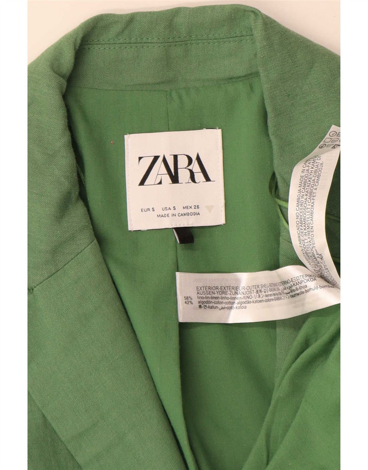 Blazer supradimensionat cu 2 nasturi Zara pentru femei UK 10, in verde mic