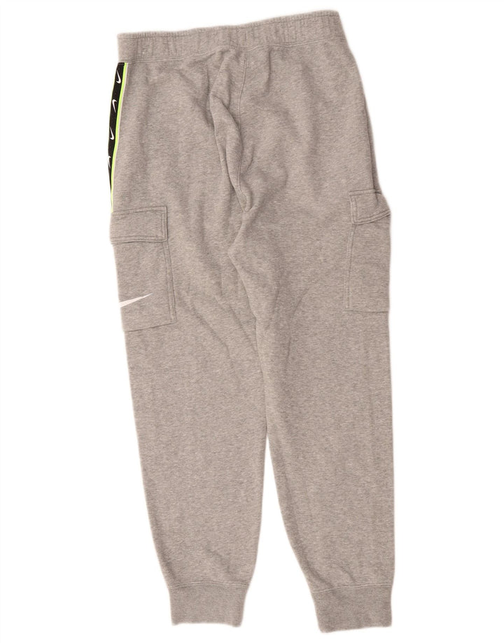 Pantaloni de trening cargo grafic NIKE pentru bărbați, bumbac color bloc, gri mediu