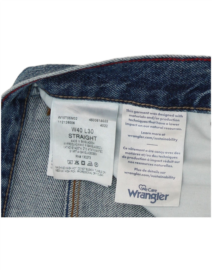 Blugi drepti pentru bărbați Wrangler W40 L27 Bumbac albastru