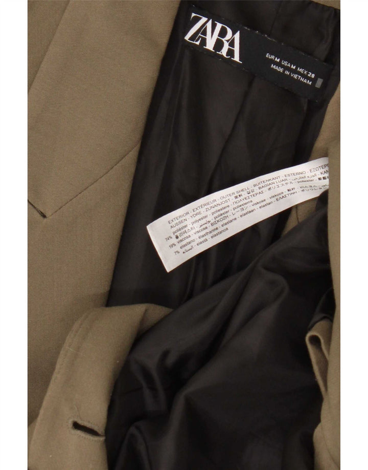 Jachetă Blazer pentru femei Zara, cu două piept, UK 14 Poliester verde mediu