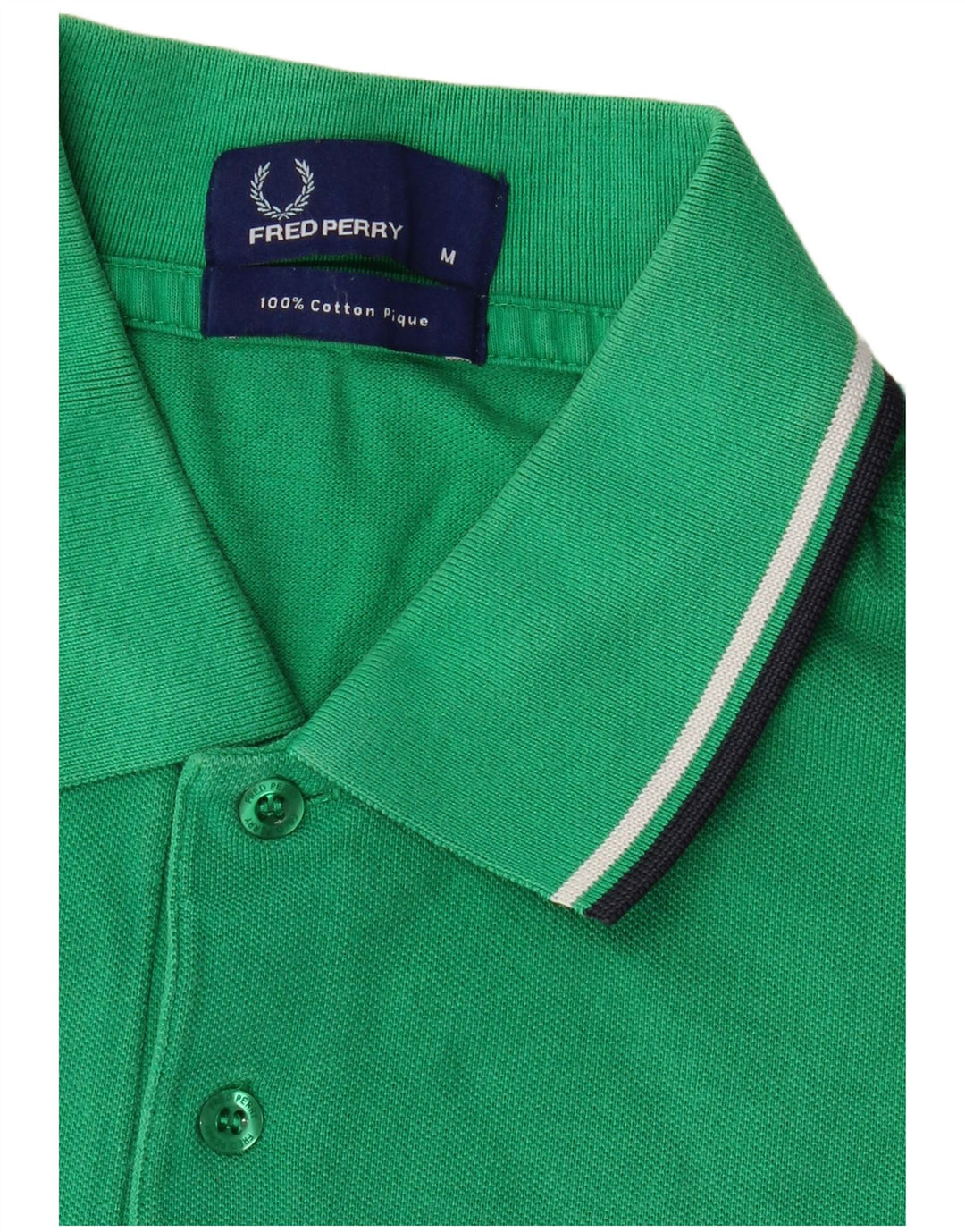 Cămașă polo Fred Perry pentru bărbați, bumbac verde mediu