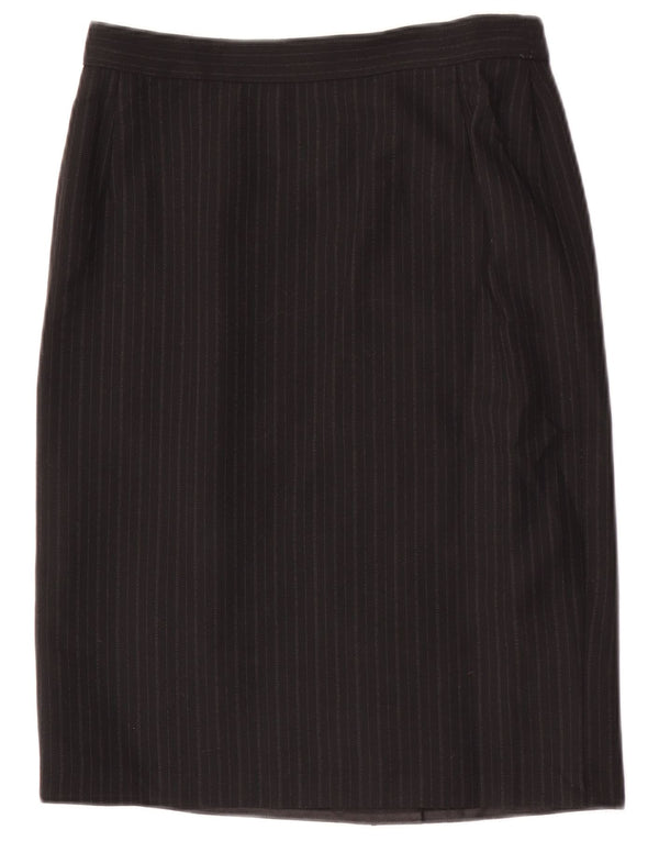 Max & Co. Fusta creion cu talie înaltă pentru femei UK 16 Large W28 Black Pinstripe