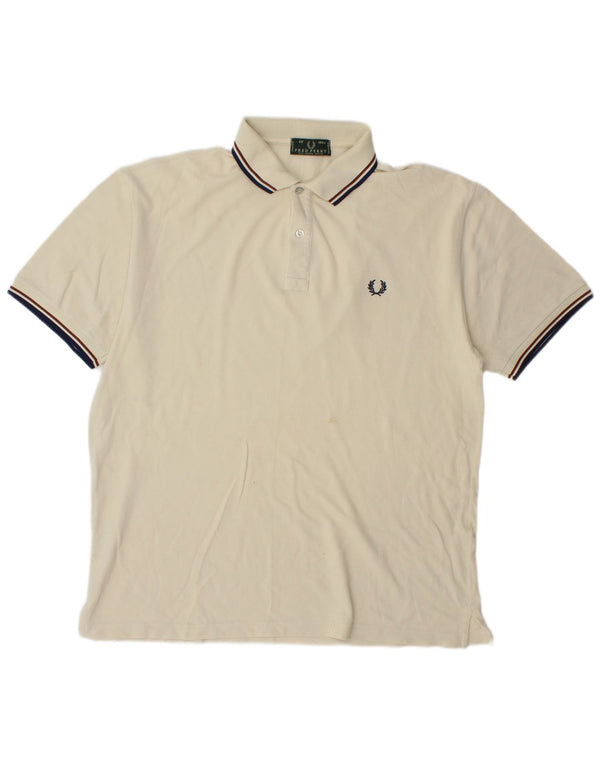 Cămașă polo Fred Perry pentru bărbați, mare din bumbac alb
