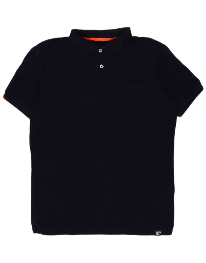 Tricou polo pentru bărbați Superdry, bumbac, albastru bleumarin