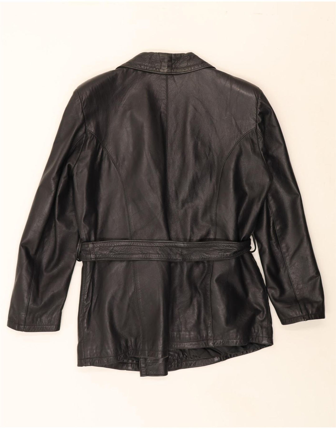 DAVIN Womens Leather Jacket IT 46 Large Black Leather Vintage Davin and Second-Hand Davin from Messina Hembry 