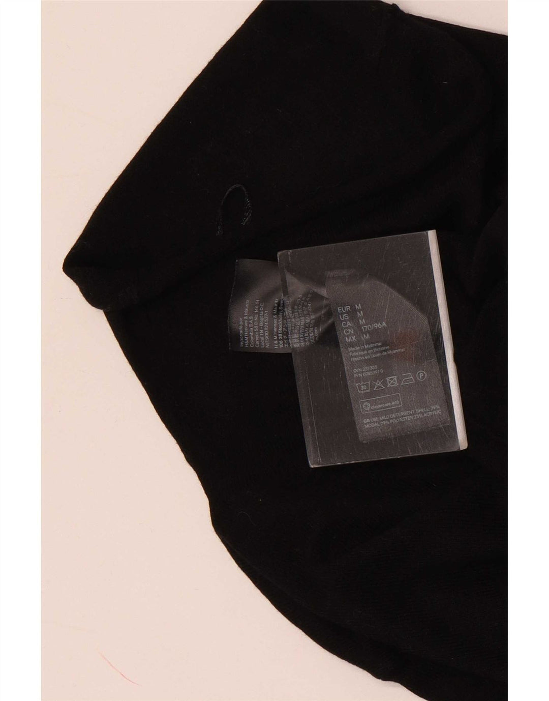 H&M Top pentru femei cu mânecă lungă UK 14 Medium Black Modal