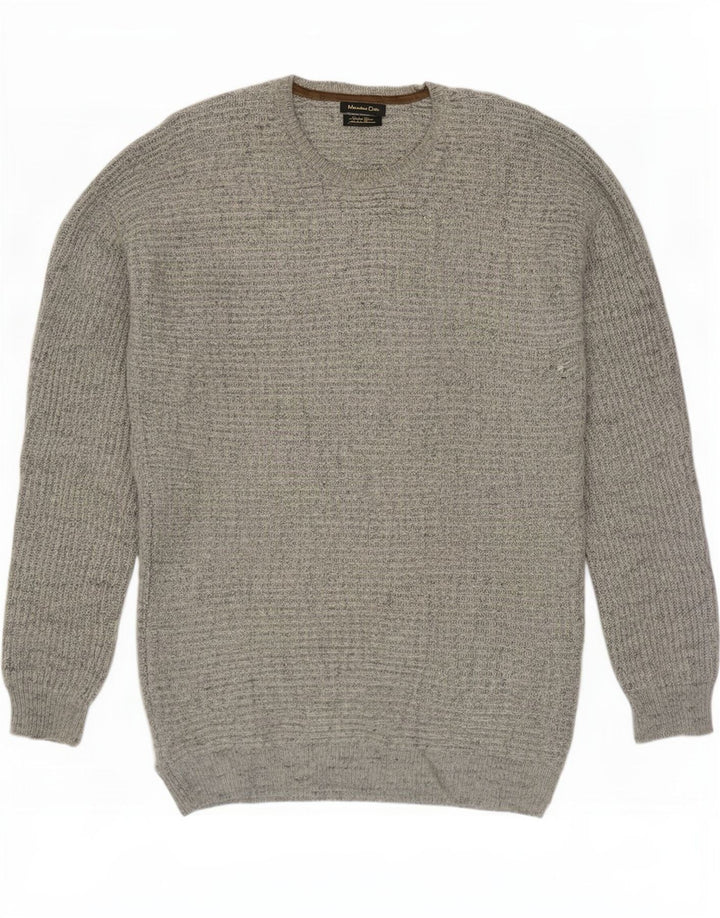 Pulover Massimo Dutti pentru bărbați, cu gât crew, lână mare, gri