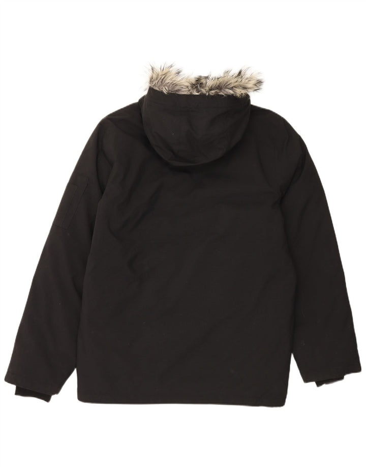 Jachetă parka cu glugă pentru bărbați Adidas UK 36 Nylon mic negru