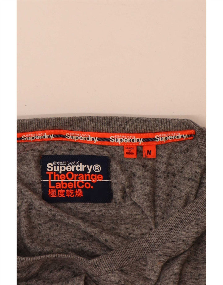 Tricou pentru bărbați Superdry Top din bumbac cu pete gri mediu