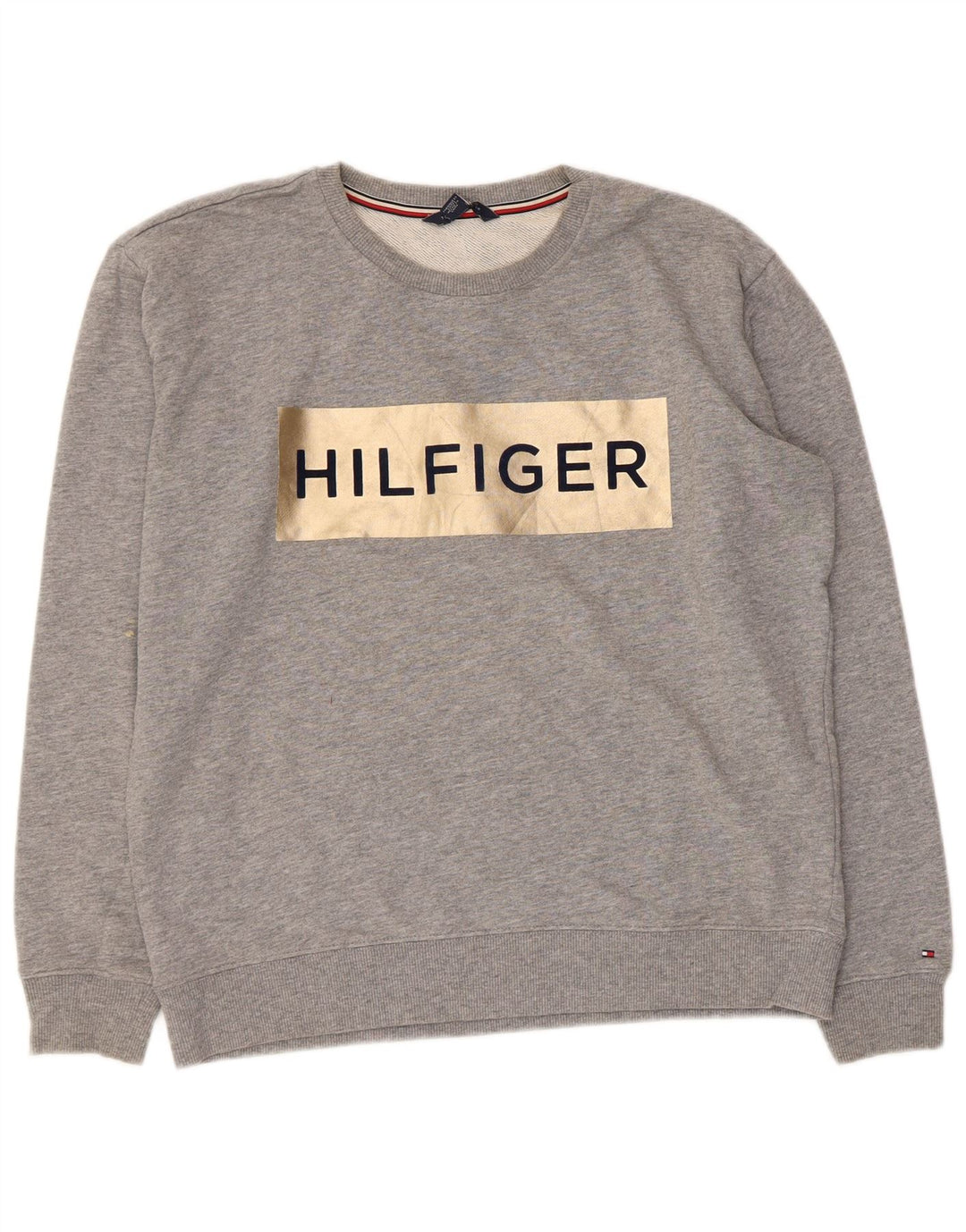 Hanorac grafic pentru bărbați Tommy Hilfiger Pulover din bumbac cu pete gri mediu