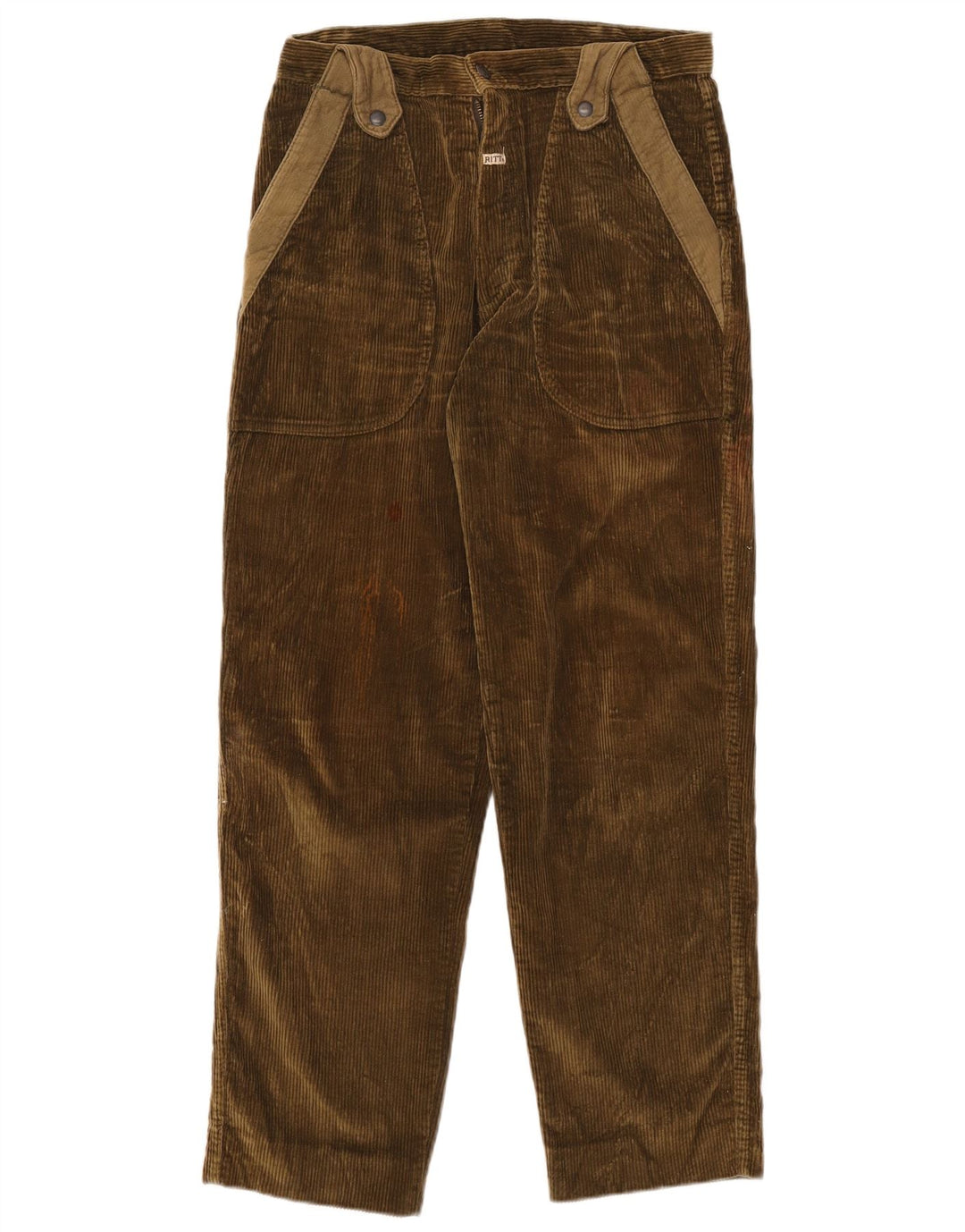 RITT Pantaloni drepti pentru bărbați din velur L31 L29 kaki