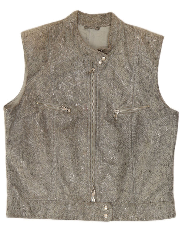 Gilet din piele pentru femei Conbipel IT 44 Medium Gri Animal Print