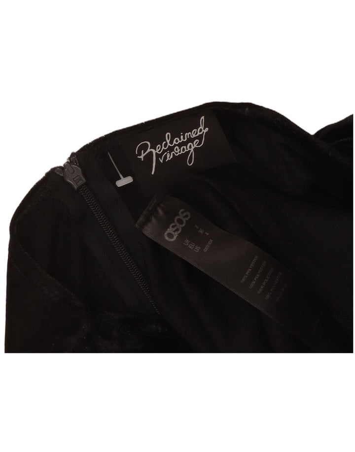 Rochie A-Line cu mânecă lungă pentru femei Asos UK 8 Poliester negru mic