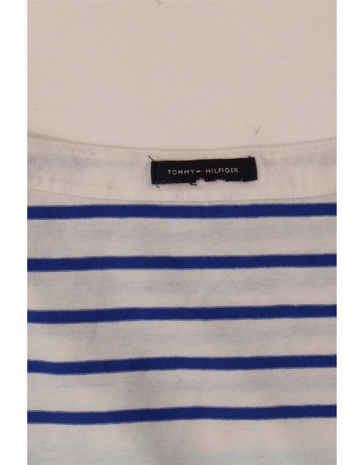 TOMMY HILFIGER Top pentru femei cu mâneci 3/4 UK 12 Medium Blue Striped
