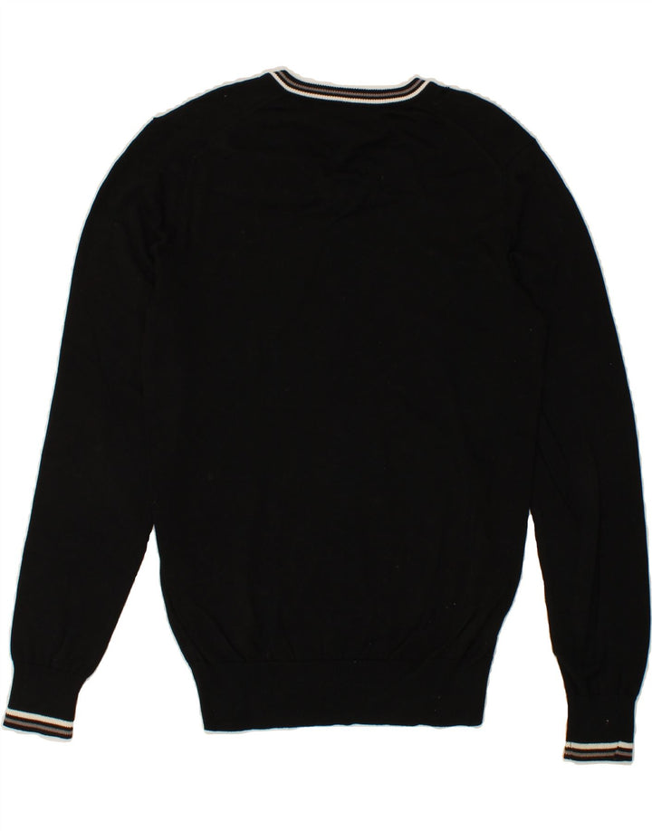 BEN SHERMAN Pulover pentru bărbați Heritage cu decolteu în V, bumbac mediu negru