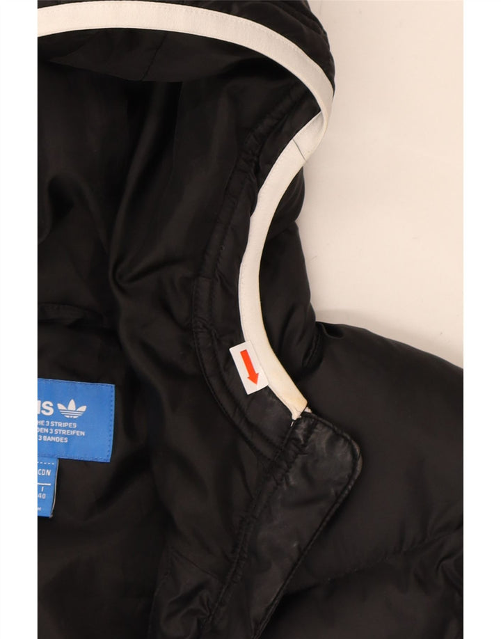 ADIDAS Womens Hooded Padded Jacket UK 8 Small  Black Polyester Vintage Adidas and Second-Hand Adidas from Messina Hembry 