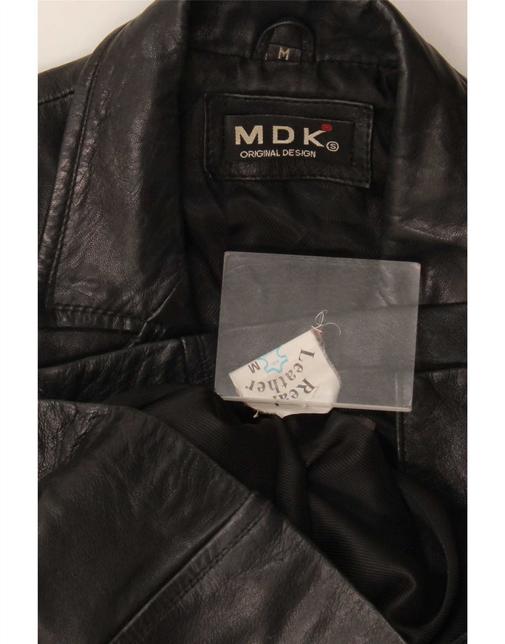 Jachetă de piele MDK pentru femei UK 12 Medium Black