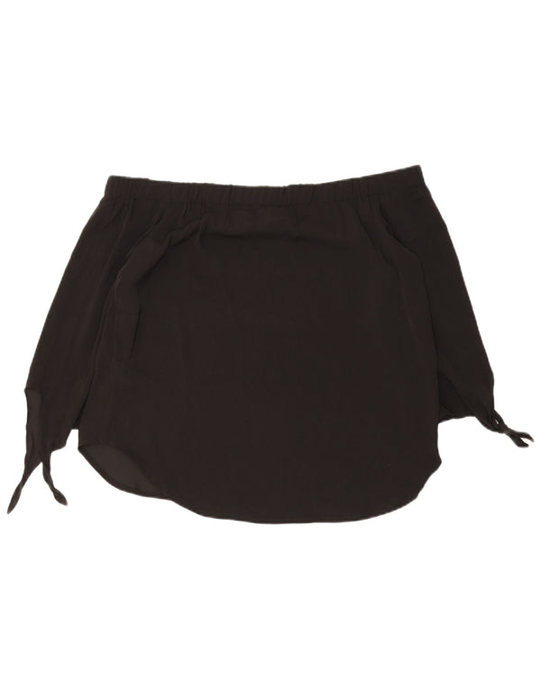 Top pentru femei Oasis, cu mâneci 3/4, fără umeri UK 12 Poliester mediu negru