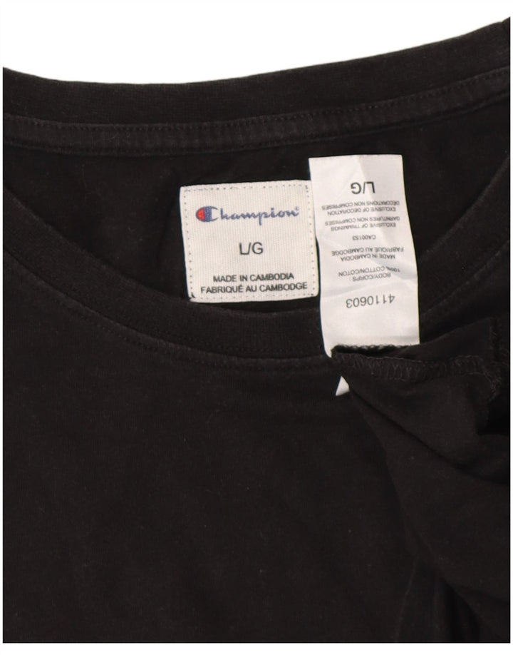 Tricou grafic Champion pentru femei Top UK 16 Large Black Bumbac