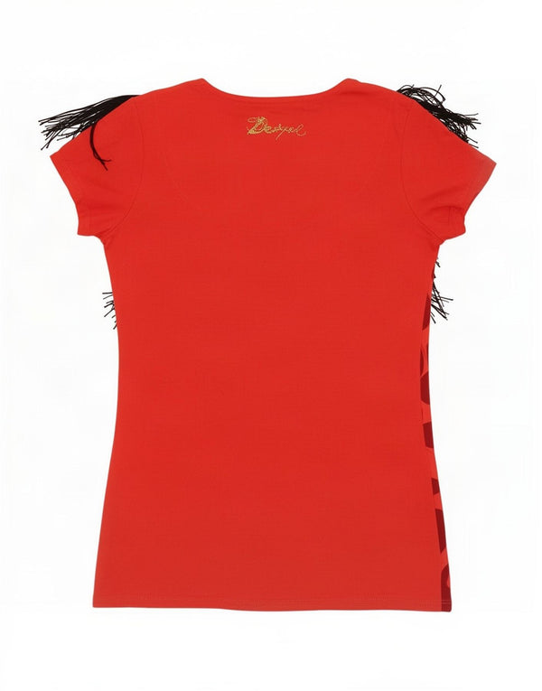 Tricou grafic Desigual pentru femei Top UK 12 Medium Red Geometric