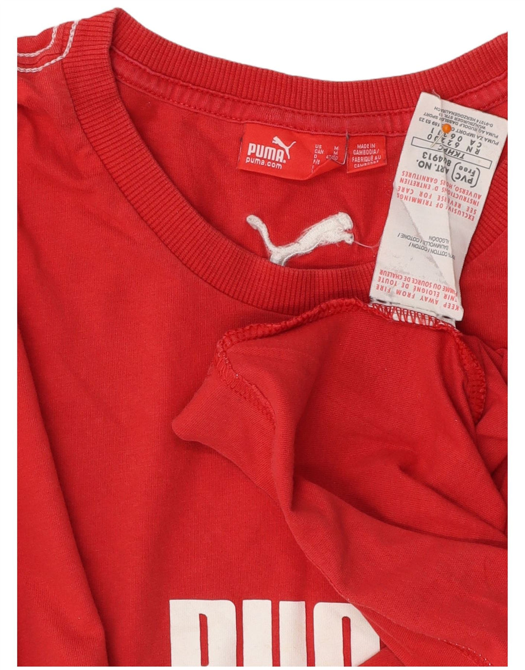 Tricou grafic PUMA pentru bărbați Top din bumbac roșu mediu