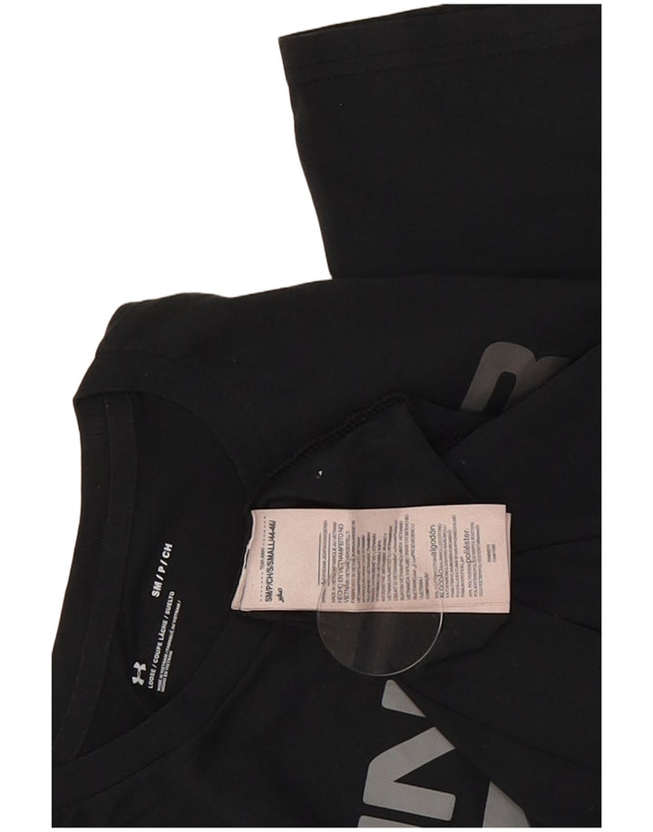 Tricou grafic Under Armour pentru bărbați Top mic din bumbac negru