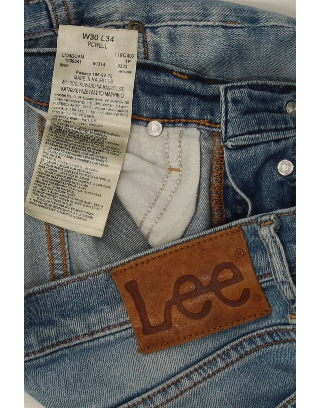 Blugi LEE Powell Slim pentru femei W30 L34 Bumbac albastru