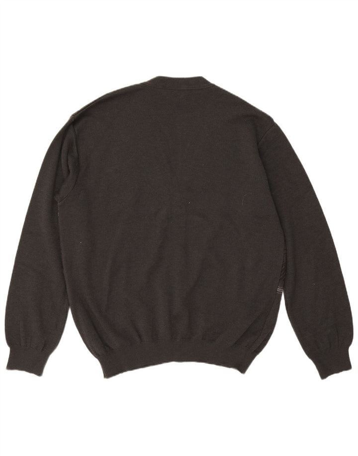 Pulover cardigan pentru bărbați Montecatini XL Lână Merinos Geometrică Gri