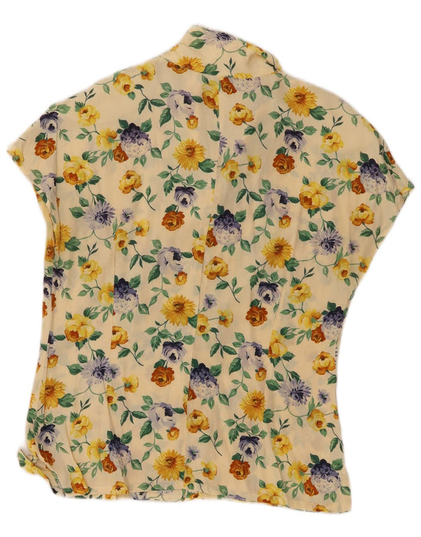 Bluză cămașă cu mânecă scurtă pentru femei Luisa Spagnoli UK 14 Medium Galben Floral