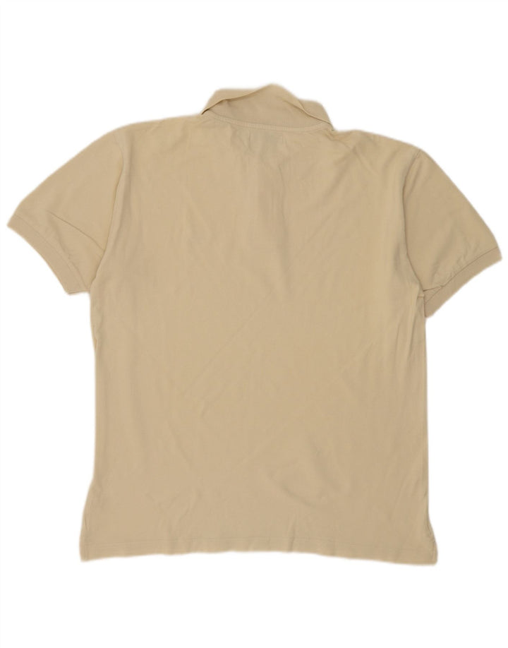 ASICS Mens Polo Shirt Large Beige Cotton