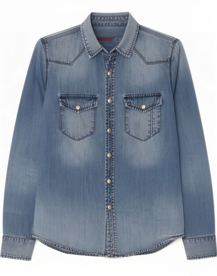 Morris Cămașă din denim pentru bărbați, mare, albastru, bumbac