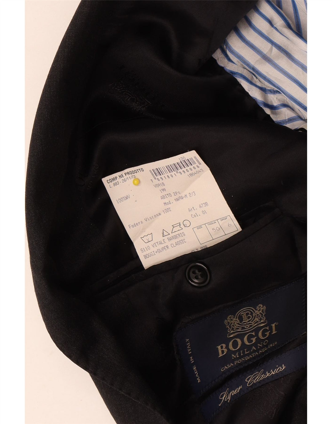 Jachetă pentru bărbați Boggi Milano cu 3 nasturi IT 50 Lână mare, gri