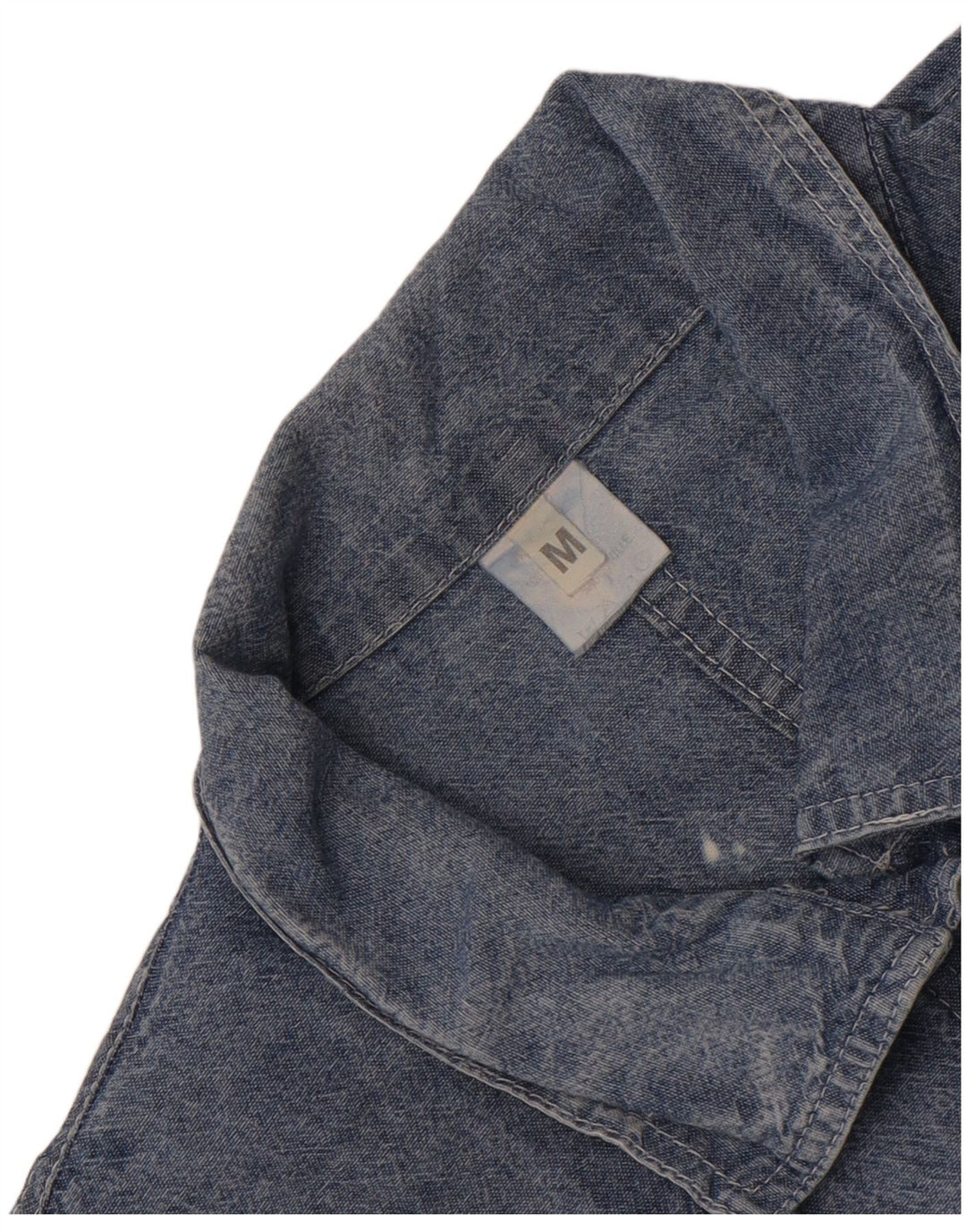 Cămașă vintage de denim supradimensionată pentru femei UK 14, bumbac albastru mediu