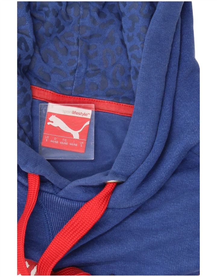 PUMA Mens Graphic Hoodie Jumper Small Blue