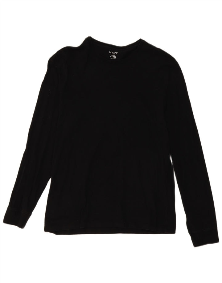 Top pentru femei J. CREW cu mânecă lungă UK 16, mare, negru, bumbac