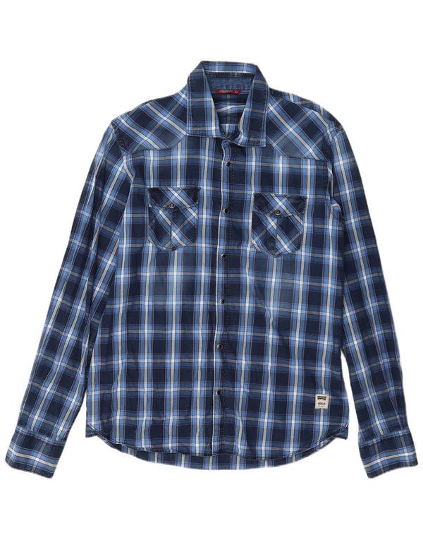 Cămașă pentru bărbați Carrera Extra Slim Fit, cu carouri mari, albastre