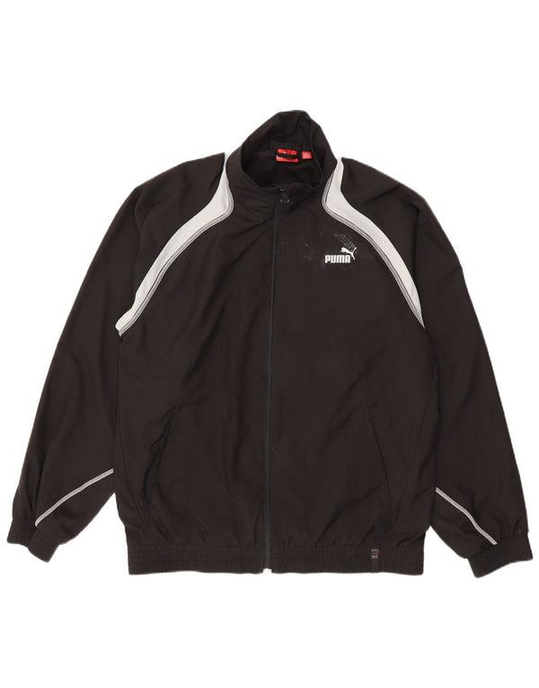 Puma Mens Tracksuit Top Jacket Medium Black Colourblock Polyester