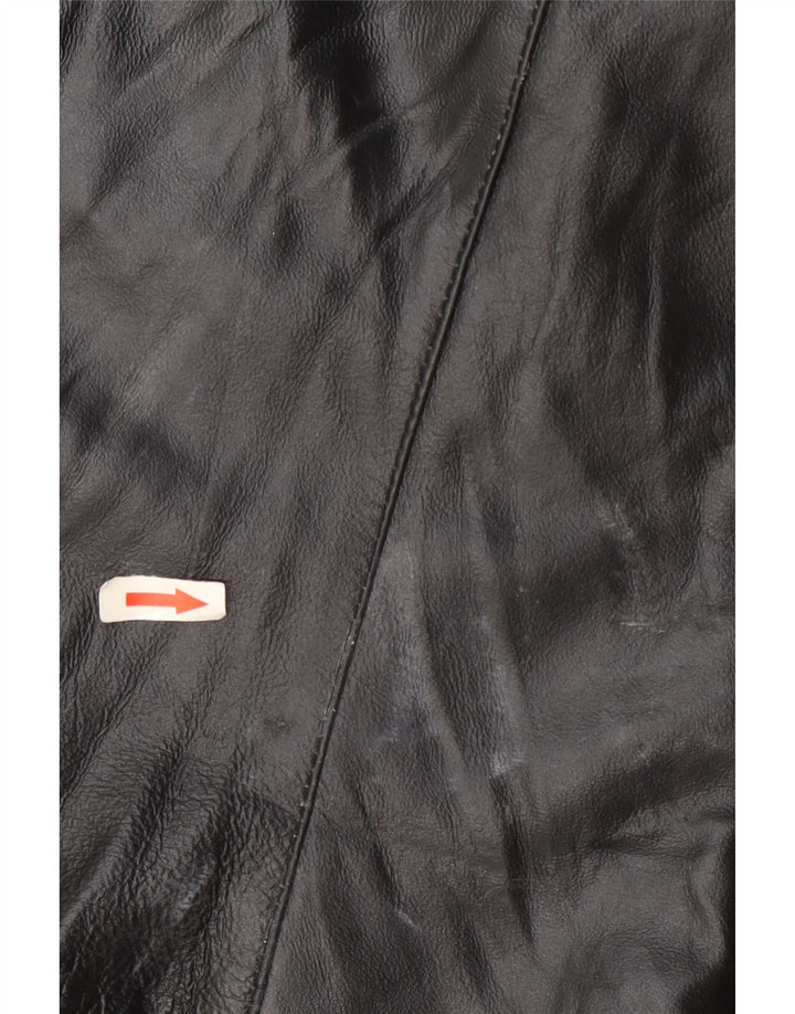 Geacă de piele vintage pentru femei IT 48 XL negru colorblock