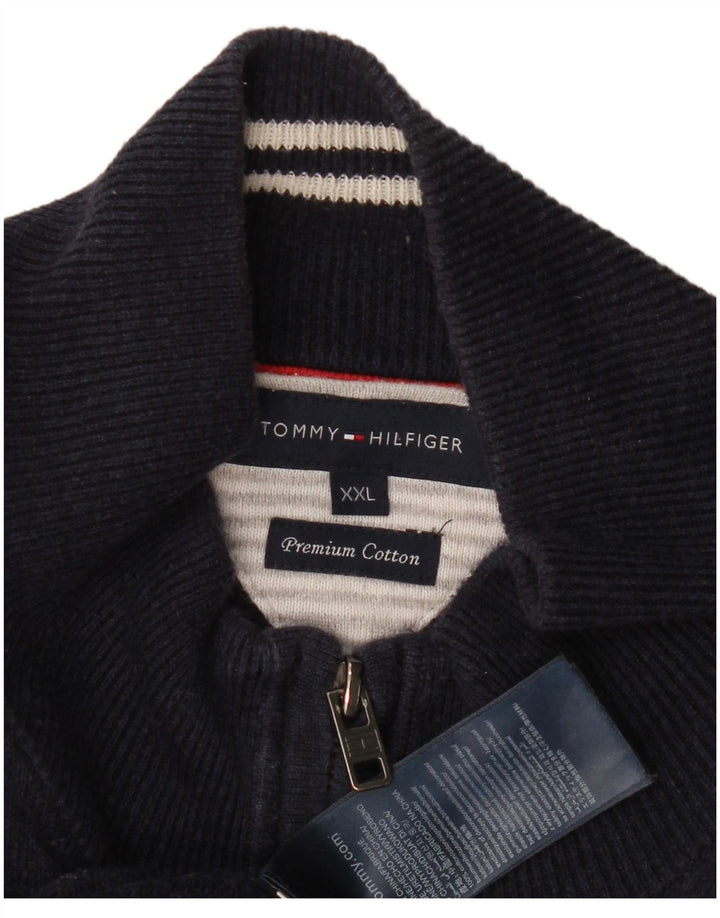 Pulover cardigan pentru bărbați Tommy Hilfiger 2XL bumbac bleumarin