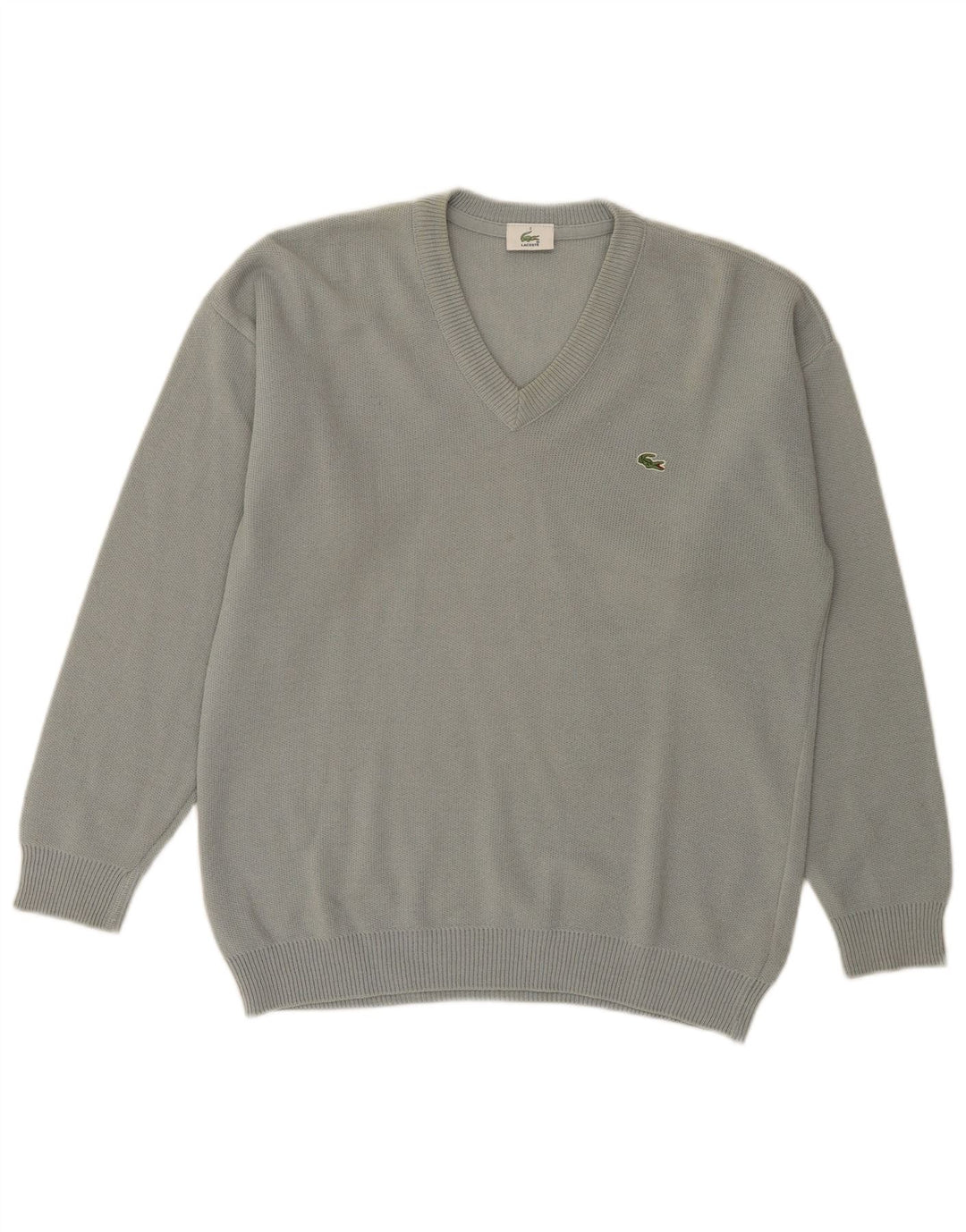 Pulover cu decolteu în V Lacoste pentru bărbați, mărimea 3, lână verde mică