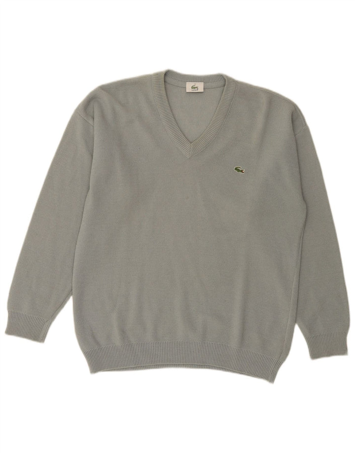 Pulover cu decolteu în V Lacoste pentru bărbați, mărimea 3, lână verde mică