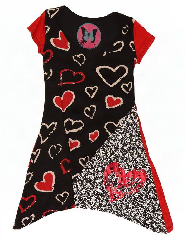 Rochie asimetrică cu grafică Desigual pentru femei UK 10 Small Black Floral Heart