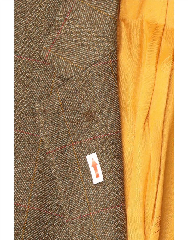 Blazer pentru bărbați Magee cu 2 nasturi, UK 42 XL, lână cu carouri maro